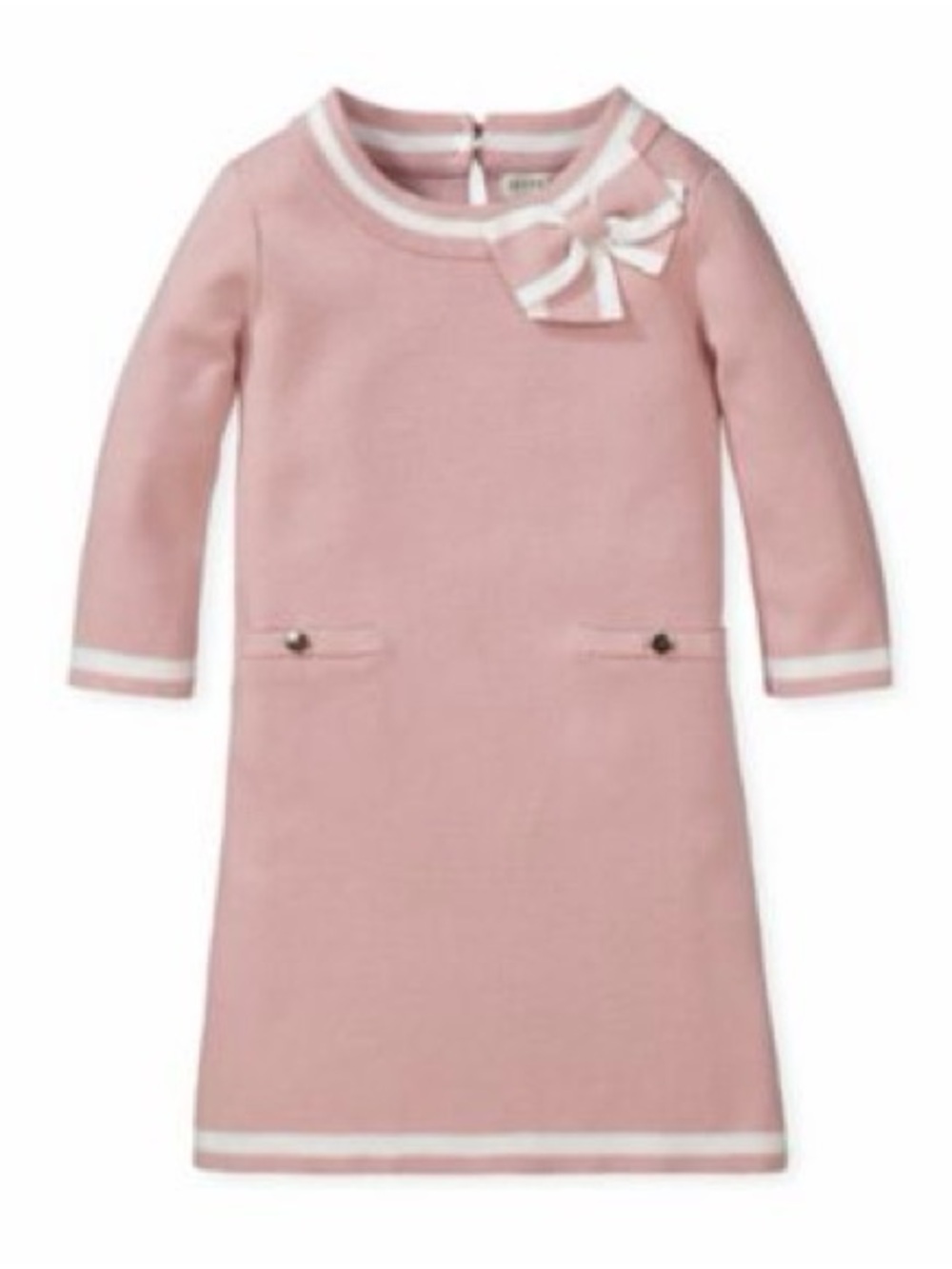 Hope & Henry Baby Girls Milano Tipped Sweater Dress.